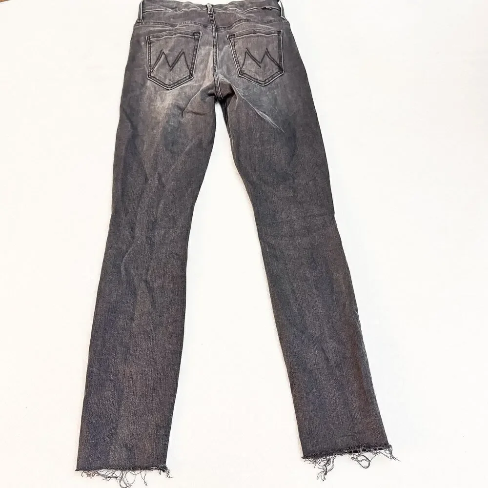 Mother High Waisted Looker Ankle Fray Lighting Up Lanterns Denim Jeans Size 24
